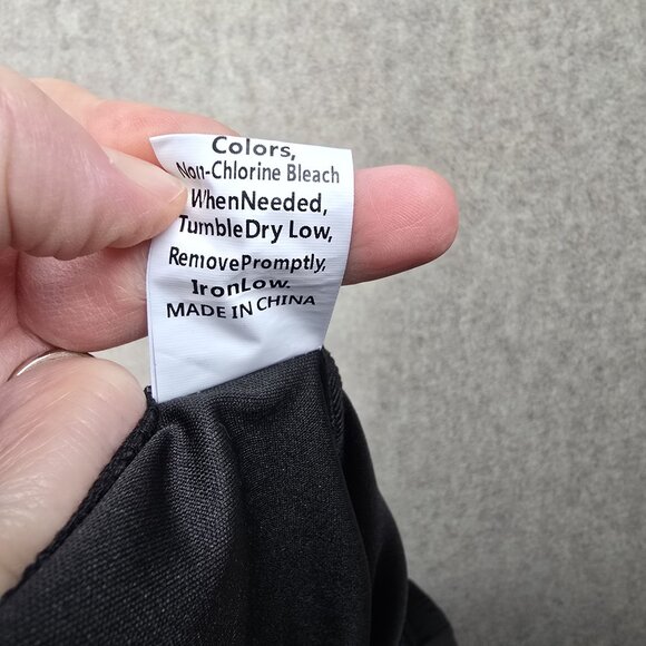 Black Flared Bell Bottom Pants Womens Elastic Waist Polyester Stretch Size 4xl - Picture 4 of 6